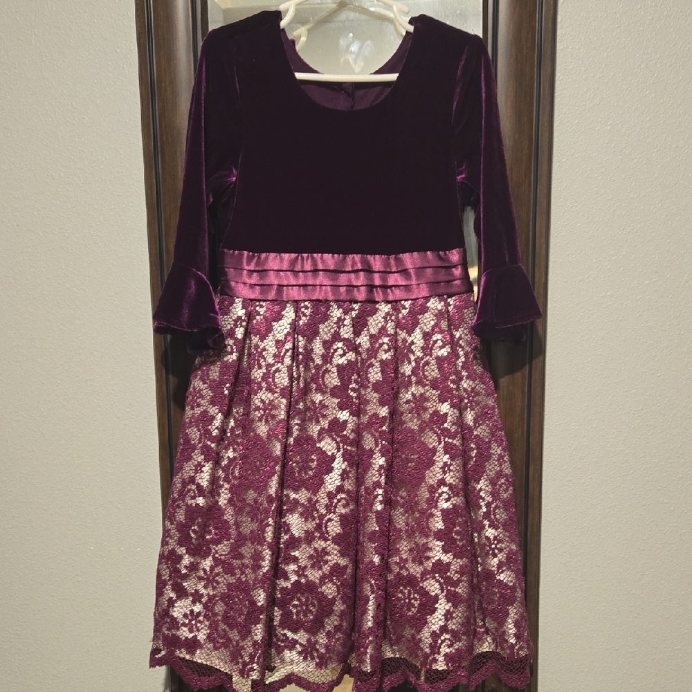 Elegant Velvet and Lace Dress